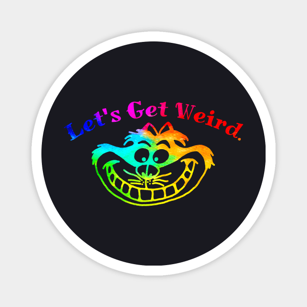 Neon Rainbow Let's Get Weird Cat Magnet by SpecialTs